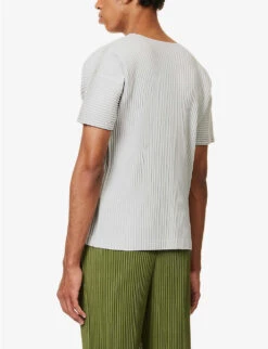 Pleated Dropped-shoulder Knitted T-shirt -Metro Style Shop R04163800 LIGHTGRAY ALT03