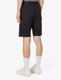 PAUL SMITH Darted Regular-fit Stretch-cotton Shorts -Metro Style Shop R04165114 VERYDARKNAVY ALT03