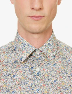 PAUL SMITH Liberty Floral-print Regular-fit Organic-cotton Shirt -Metro Style Shop R04165120 MULTICOLOURED ALT04
