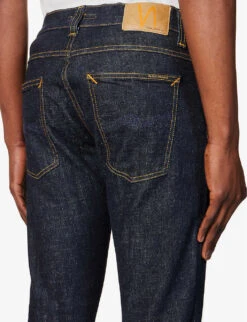 Nudie Jeans Tight Terry Tapered-leg Slim-fit Stretch-organic-cotton Denim Jeans -Metro Style Shop R04165227 RINSETWILL ALT05