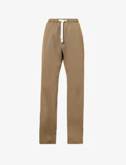 Palm Angels Brand-embroidered Wide-leg Relaxed-fit Stretch-woven Trousers