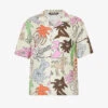 Palm Angels Palmity Graphic-print Relaxed-fit Twill Bowling Shirt -Metro Style Shop R04166069 BUTTERMULTICOLOUR M