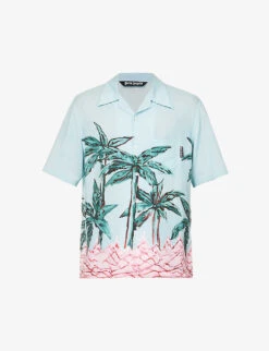 Palm Angels Graphic-print Camp-collar Boxy-fit Woven Shirt