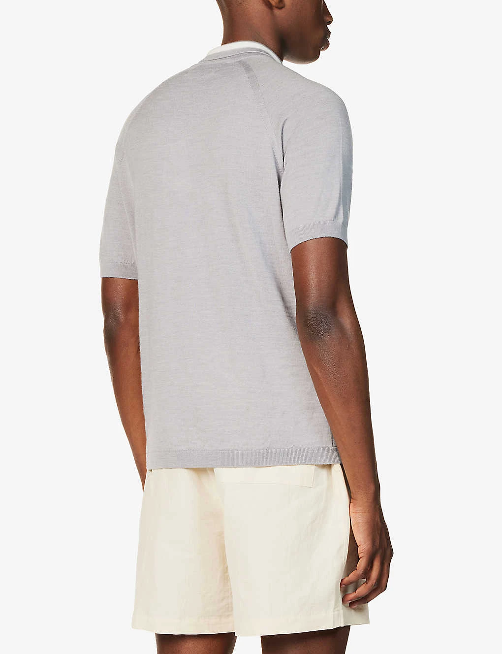 Short-sleeved Branded-tab Wool Polo Shirt 6 Short-sleeved Branded-tab Wool Polo Shirt - Image 4