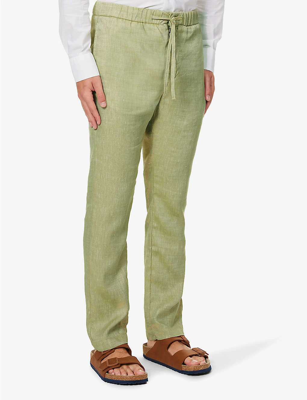 Oscar Drawstring-waistband Straight-leg Regular-fit Linen And Cotton-blend Trousers 5 Oscar Drawstring-waistband Straight-leg Regular-fit Linen And Cotton-blend Trousers - Image 3