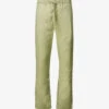 Oscar Drawstring-waistband Straight-leg Regular-fit Linen And Cotton-blend Trousers -Metro Style Shop R04167466 LIGHTCELADONGREEN M