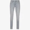 7 For All Mankind Stretch Tek Brand-patch Slim-fit Stretch-denim Jeans -Metro Style Shop R04167699 GREY M