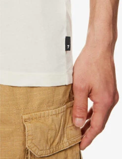 7 For All Mankind Featherweight Short-sleeved Cotton-jersey T-shirt -Metro Style Shop R04167717 WHITE ALT04