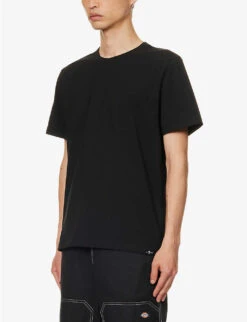7 For All Mankind Luxe Performance Brand-tab Stretch-cotton T-shirt -Metro Style Shop R04167721 BLACK ALT02