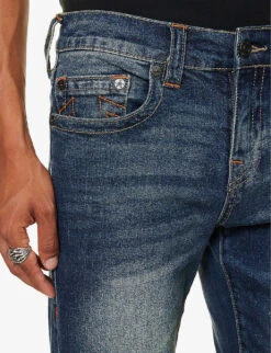 True Religion Geno Straight-leg Mid-rise Stretch-denim Jeans -Metro Style Shop R04168107 DARKWASHWITHRIPS ALT04