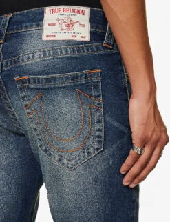 True Religion Geno Straight-leg Mid-rise Stretch-denim Jeans -Metro Style Shop R04168107 DARKWASHWITHRIPS ALT05
