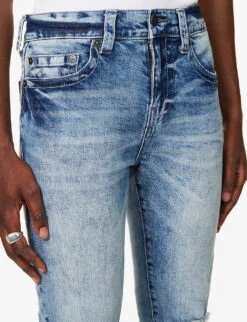 True Religion Rocco Faded-wash Brand-embroidered Skinny Stretch-cotton Jeans -Metro Style Shop R04168112 TORRENTIALMEDIUMWASH ALT04