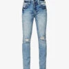 True Religion Rocco Faded-wash Brand-embroidered Skinny Stretch-cotton Jeans -Metro Style Shop R04168112 TORRENTIALMEDIUMWASH M