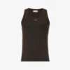 Dolce & Gabbana Brand-patch Scoop-neck Stretch-cotton Top 1 Dolce & Gabbana Brand-patch Scoop-neck Stretch-cotton Top -Metro Style Shop R04168685 DARKMOCHA M
