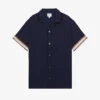 Reiss Valbonne Cuban-collar Short-sleeve Woven Shirt -Metro Style Shop R04169109 NAVYTOBACCO M
