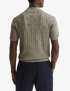 Reiss Ubud Half-zip Knitted Polo Shirt 10 Reiss Ubud Half-zip Knitted Polo Shirt -Metro Style Shop R04169230 TAUPE ALT03