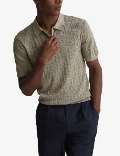 Reiss Ubud Half-zip Knitted Polo Shirt 11 Reiss Ubud Half-zip Knitted Polo Shirt -Metro Style Shop R04169230 TAUPE ALT04