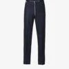 CORNELIANI Creased High-rise Straight-leg Regular-fit Wool Trousers -Metro Style Shop R04170928 NAVY M