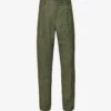 Sunspel Pleated Slip-pocket Straight-leg Regular-fit Linen Trousers -Metro Style Shop R04171015 HUNTERGREEN M