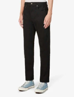 Tapered-leg Mid-rise Organic Stretch-denim Jeans -Metro Style Shop R04171485 RINSESTAYBLACK ALT02