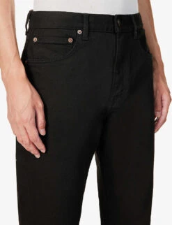 Tapered-leg Mid-rise Organic Stretch-denim Jeans -Metro Style Shop R04171485 RINSESTAYBLACK ALT04