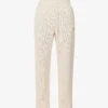 Loose-weave Brand-embroidered Cotton Trousers -Metro Style Shop R04171598 RAW M