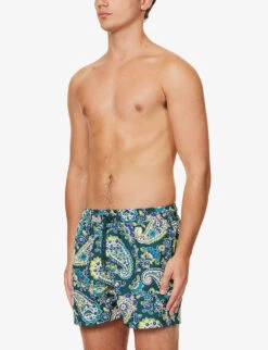Bjorn Borg Paisley-print Elasticated Waistband Regular-fit Swim Shorts -Metro Style Shop R04172921 TEALYELLOWPEACH ALT02