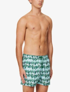 Bjorn Borg Print Graphic-pattern Elasticated Waistband Regular-fit Swim Shorts -Metro Style Shop R04172924 SKYBLUEGREEN ALT02
