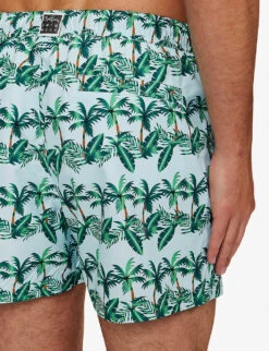 Bjorn Borg Print Graphic-pattern Elasticated Waistband Regular-fit Swim Shorts -Metro Style Shop R04172924 SKYBLUEGREEN ALT04