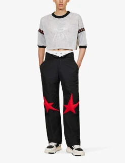 Ski Patch-embellished Relaxed-fit Straight-leg Woven Trousers -Metro Style Shop R04173428 BLACK ALT01