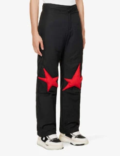 Ski Patch-embellished Relaxed-fit Straight-leg Woven Trousers -Metro Style Shop R04173428 BLACK ALT02