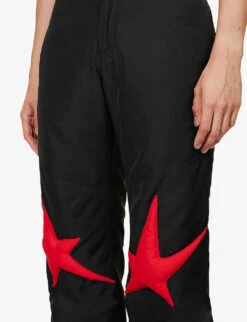 Ski Patch-embellished Relaxed-fit Straight-leg Woven Trousers -Metro Style Shop R04173428 BLACK ALT04