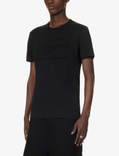 Dolce & Gabbana Brand-print Crewneck Cotton-jersey T-shirt -Metro Style Shop R04174010 BLACK ALT02