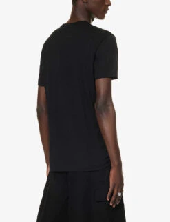 Dolce & Gabbana Brand-print Crewneck Cotton-jersey T-shirt -Metro Style Shop R04174010 BLACK ALT03