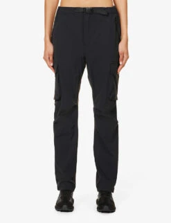 Exclusive Unisex Laugavegur Flap-pocket Straight-leg Mid-rise Stretch-woven Trousers -Metro Style Shop R04180745 BLACK ALT02