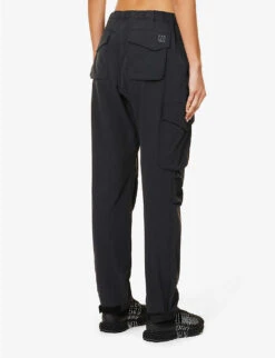 Exclusive Unisex Laugavegur Flap-pocket Straight-leg Mid-rise Stretch-woven Trousers -Metro Style Shop R04180745 BLACK ALT03
