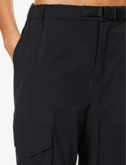 Exclusive Unisex Laugavegur Flap-pocket Straight-leg Mid-rise Stretch-woven Trousers -Metro Style Shop R04180745 BLACK ALT05