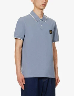 BELSTAFF Logo-patch Regular-fit Cotton-piqué Polo Shirt -Metro Style Shop R04180839 BLUEFLINT ALT02