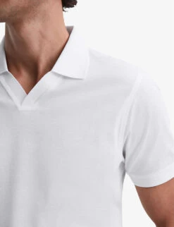 Reiss Leeds V-neck Slim-fit Cotton T-shirt -Metro Style Shop R04180955 WHITE ALT04