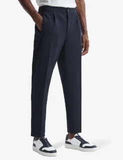 Reiss Heron Slim-fit Tapered-leg Stretch-woven Trousers 8 Reiss Heron Slim-fit Tapered-leg Stretch-woven Trousers -Metro Style Shop R04181670 NAVY ALT02