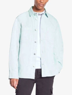 THE KOOPLES Relaxed-fit Long-sleeve Denim Shirt -Metro Style Shop R04181745 OCEAN ALT02