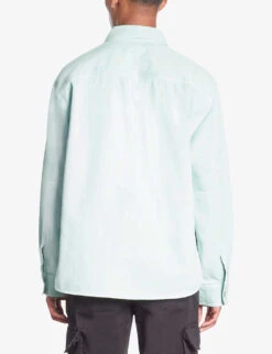 THE KOOPLES Relaxed-fit Long-sleeve Denim Shirt -Metro Style Shop R04181745 OCEAN ALT03