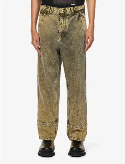 OAMC Sentinel Faded-wash Regular-fit Organic Denim Jeans -Metro Style Shop R04182172 YELLOW ALT02