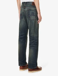 Vintage Faded-wash Straight-leg Mid-rise Jeans -Metro Style Shop R04182244 GIVINSWASH ALT03