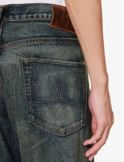 Vintage Faded-wash Straight-leg Mid-rise Jeans -Metro Style Shop R04182244 GIVINSWASH ALT05