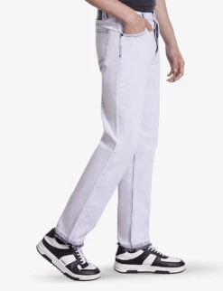 THE KOOPLES Bleached Straight-fit Cotton Jeans -Metro Style Shop R04183145 WHITEBLEACH ALT02