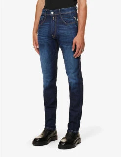Replay Anbass 573 Regular-fit Straight-leg Stretch-denim Jeans -Metro Style Shop R04186402 DARKBLUE ALT02