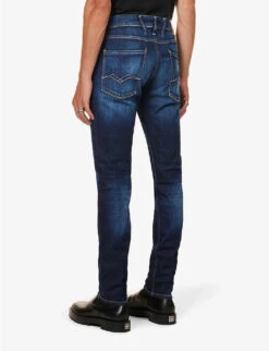 Replay Anbass 573 Regular-fit Straight-leg Stretch-denim Jeans -Metro Style Shop R04186402 DARKBLUE ALT03