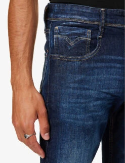 Replay Anbass 573 Regular-fit Straight-leg Stretch-denim Jeans -Metro Style Shop R04186402 DARKBLUE ALT04