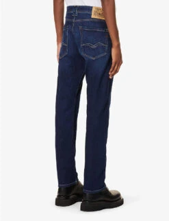 Replay Rocco Regular-fit Straight-leg Stretch-denim Jeans -Metro Style Shop R04186408 DARKBLUE ALT03